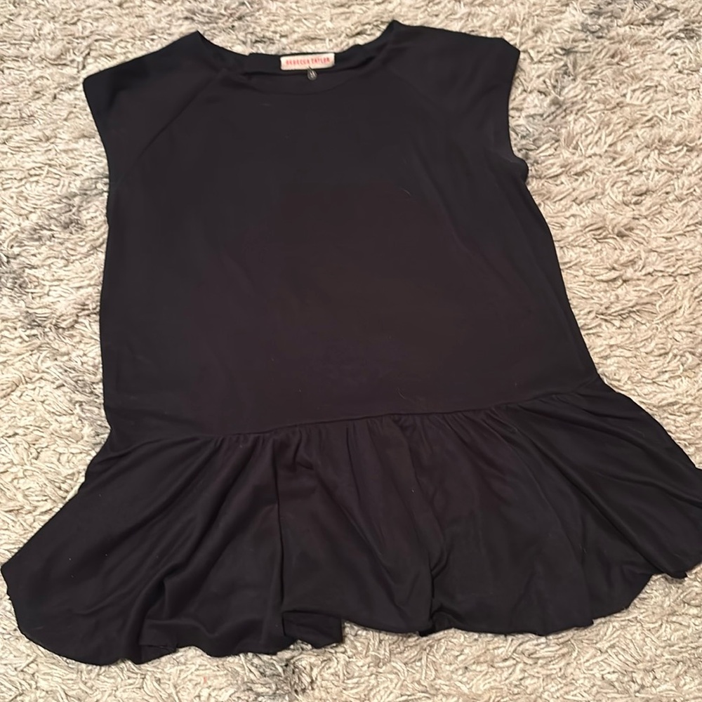 Rebecca Taylor size Medium Peplum sleeveless Top black